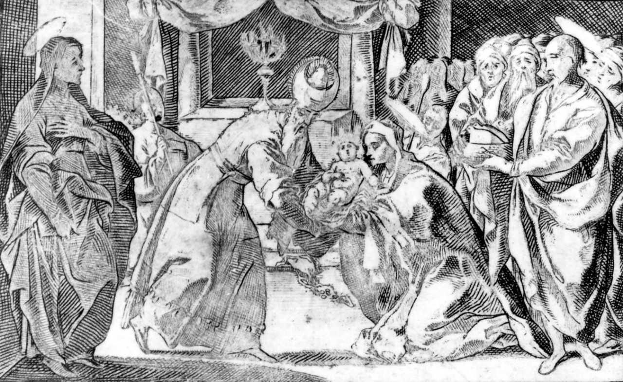 presentazione di Gesù al tempio (stampa, serie) di Schiaminossi Raffaello (primo quarto sec. XVII)