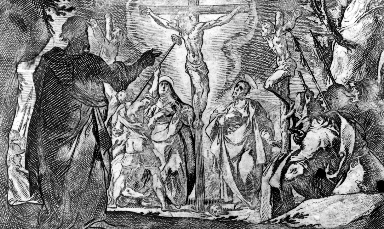 crocifissione (stampa, serie) di Schiaminossi Raffaello (primo quarto sec. XVII)
