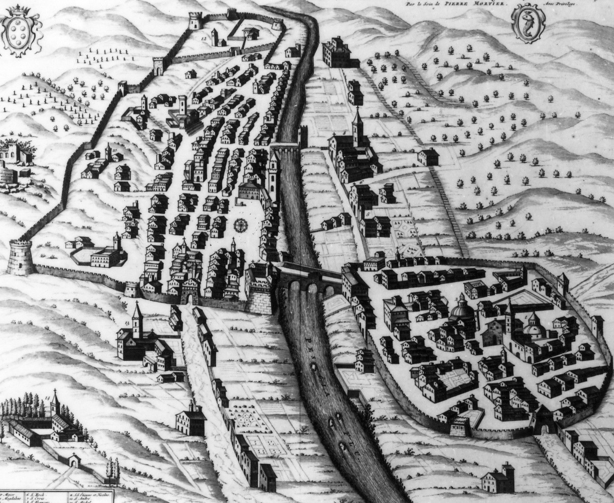 pianta della città di Pescia (stampa) - ambito danese (primo quarto sec. XVIII)