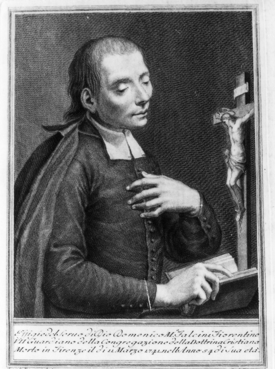 ritratto di Domenico Maria Falcini (stampa) di Pacini Sante, Pazzi Pietro Antonio (sec. XVIII)