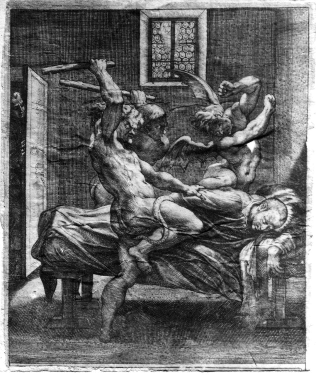 tentazioni di Sant'Antonio Abate (stampa) - ambito italiano (sec. XVII)