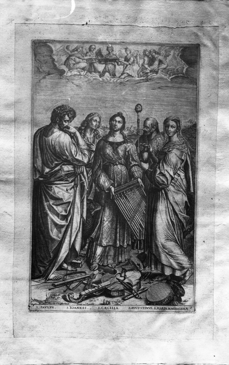 estasi di Santa Cecilia (stampa) di Sanzio Raffaello detto Raffaello, Greuter Matteus (sec. XVII)