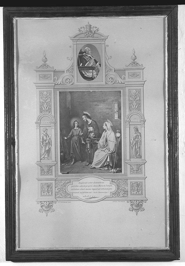 Sacra Famiglia, ritratto di papa Leone XIII (stampa) - ambito romano (secc. XIX/ XX)