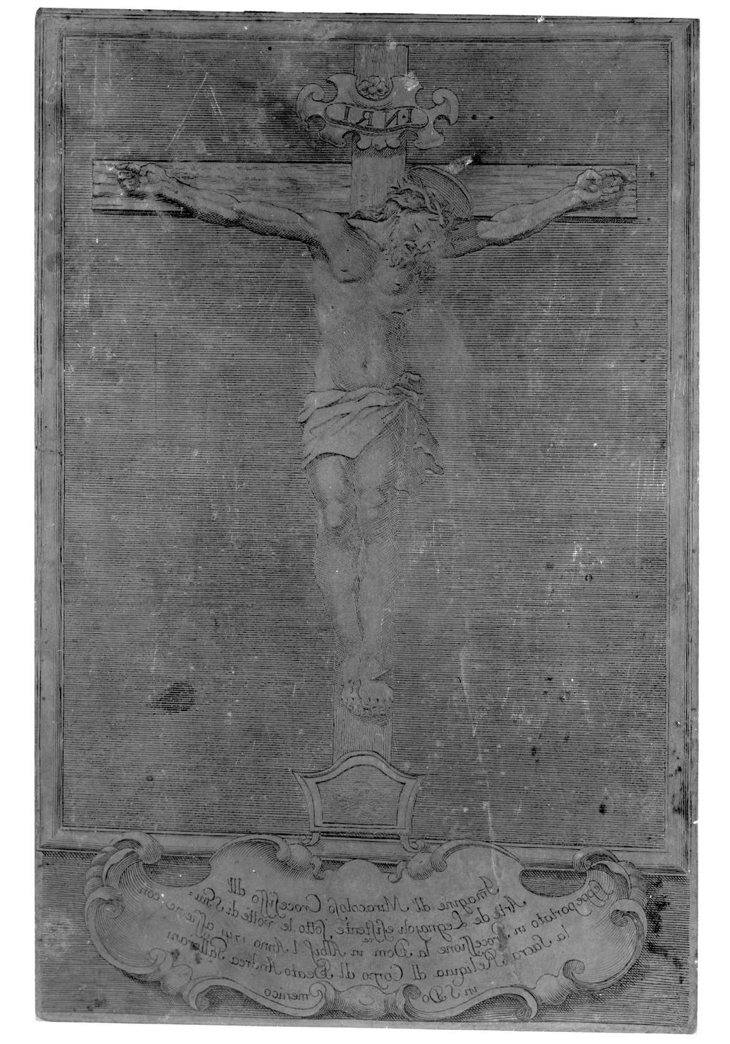 Cristo crocifisso (matrice) di Visconti Francesco (sec. XVIII)