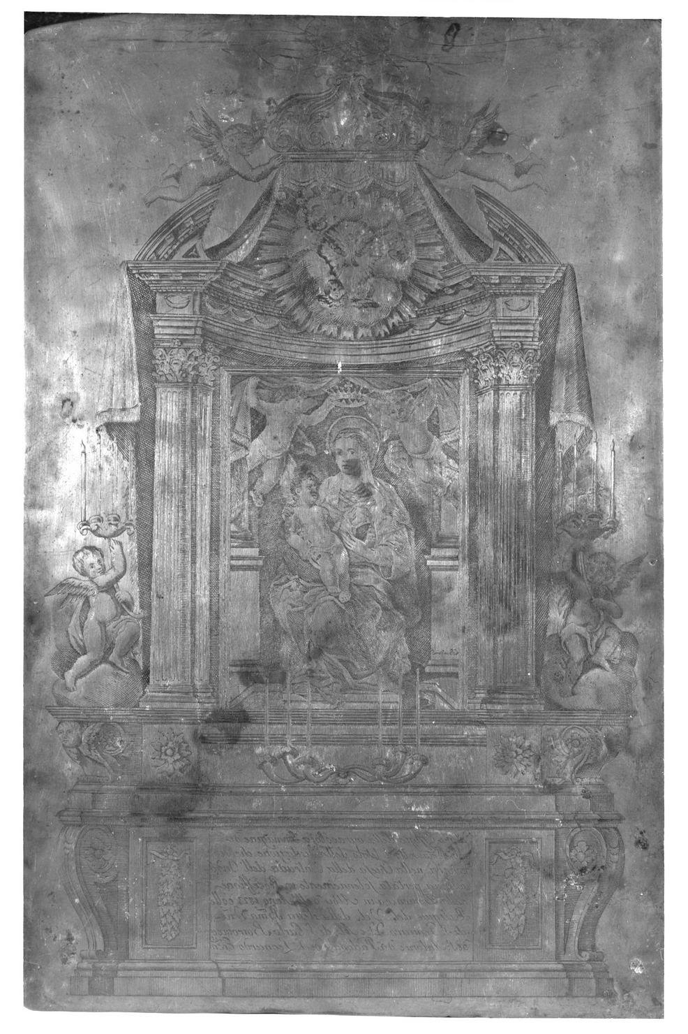 Madonna con Bambino e angeli (matrice) - ambito senese (sec. XIX)