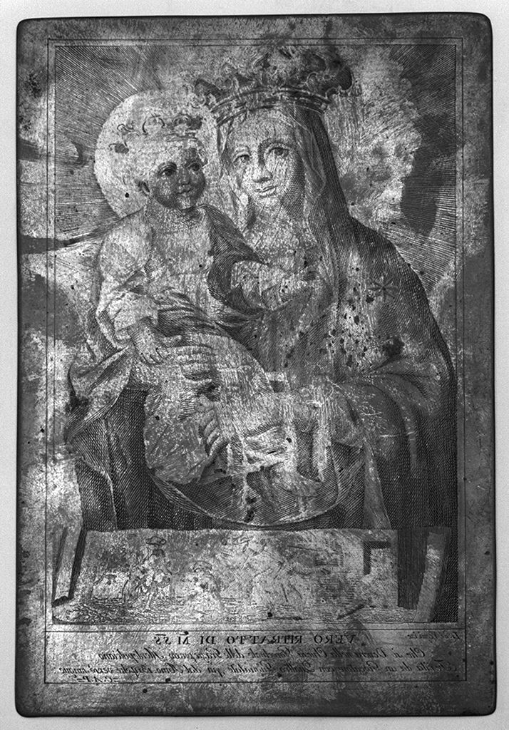 Madonna con Bambino (matrice) - ambito italiano (secc. XVIII/ XIX)