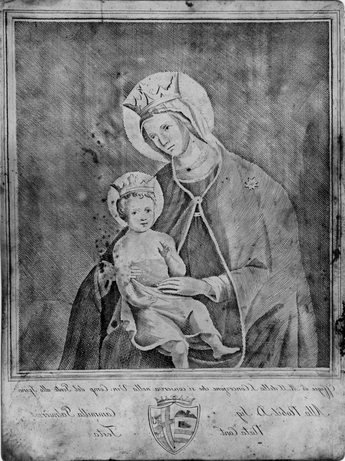 Madonna con Bambino (matrice) - ambito toscano (sec. XIX)