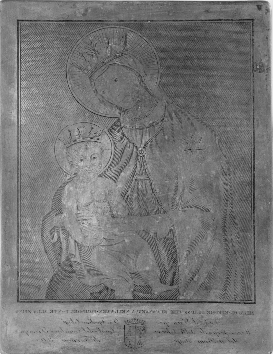 Madonna con Bambino (matrice) - ambito toscano (sec. XVII)