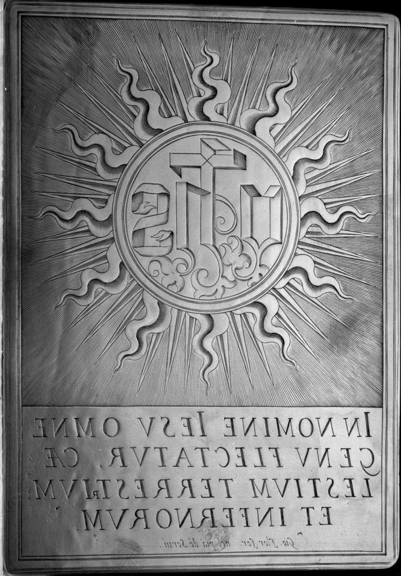 monogramma di San Bernardino da Siena (matrice) - ambito toscano (sec. XVIII)