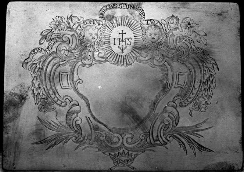 cherubini con monogramma cristologico (matrice) - ambito toscano (sec. XVIII)