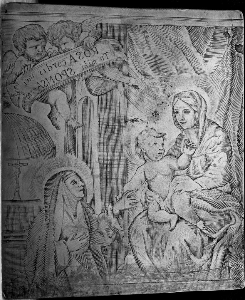 matrimonio mistico di Santa Caterina da Siena (matrice) - ambito toscano (sec. XVIII)
