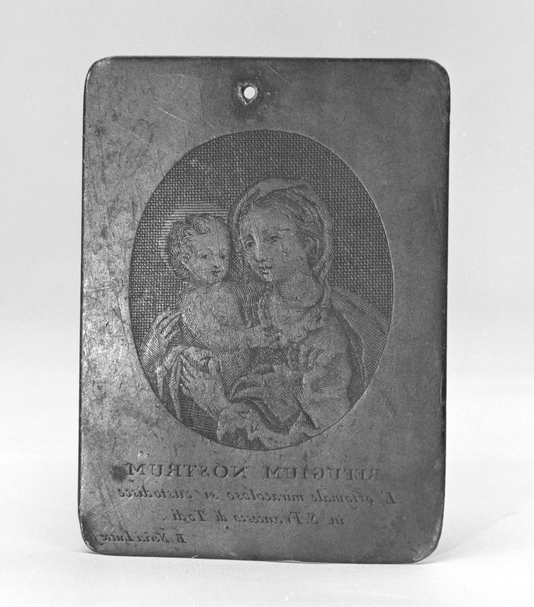 Madonna con Bambino (matrice) di Nerici Bartolomeo Luca (seconda metà sec. XVIII)