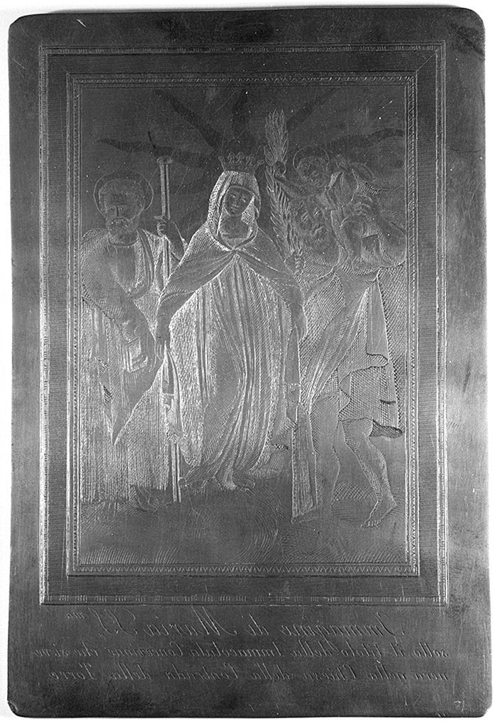 Immacolata Concezione con san Cristoforo e san Giacomo il Maggiore (matrice) - ambito senese (sec. XIX)