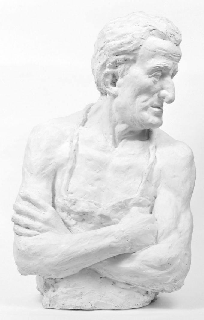 Ritratto di fabbro ferraio, ritratto d'uomo (scultura, opera isolata) di Bacherini Nilo (sec. XX)