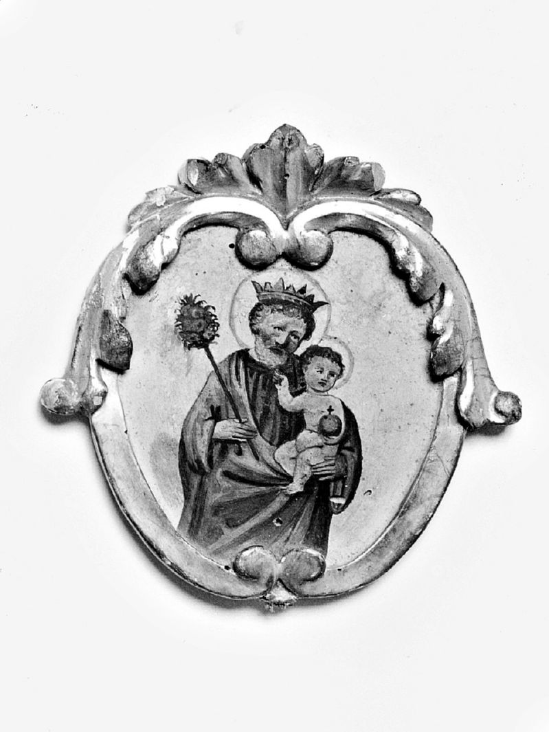 San Giuseppe e Gesù Bambino (mazza processionale, frammento) - bottega toscana (seconda metà sec. XVIII)