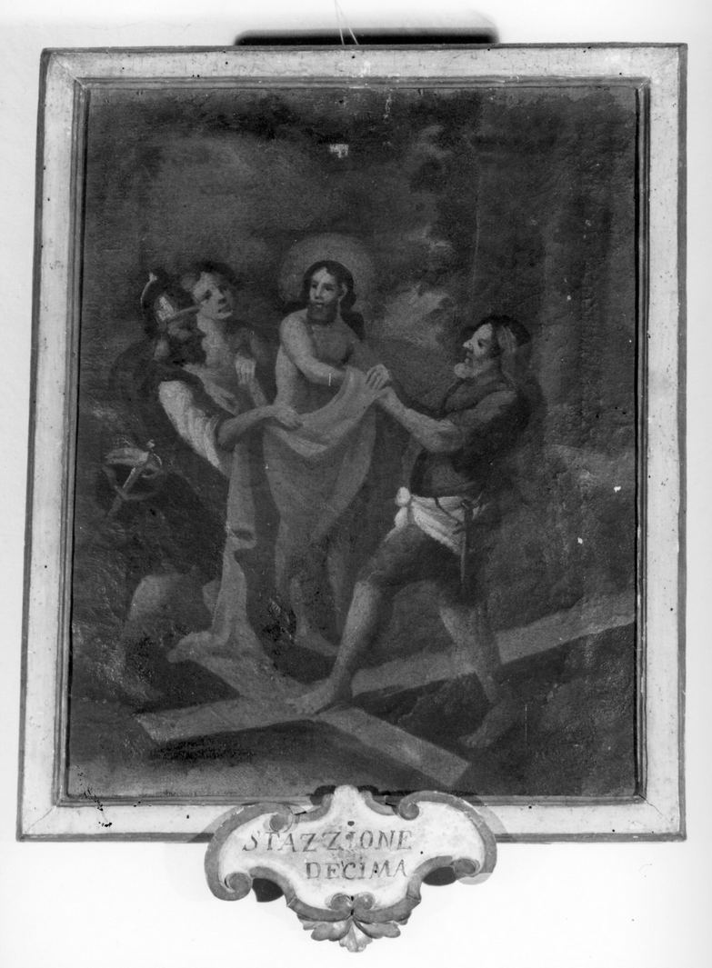 stazione X: Gesù spogliato e abbeverato di fiele (dipinto, serie) - ambito toscano (prima metà sec. XVIII)