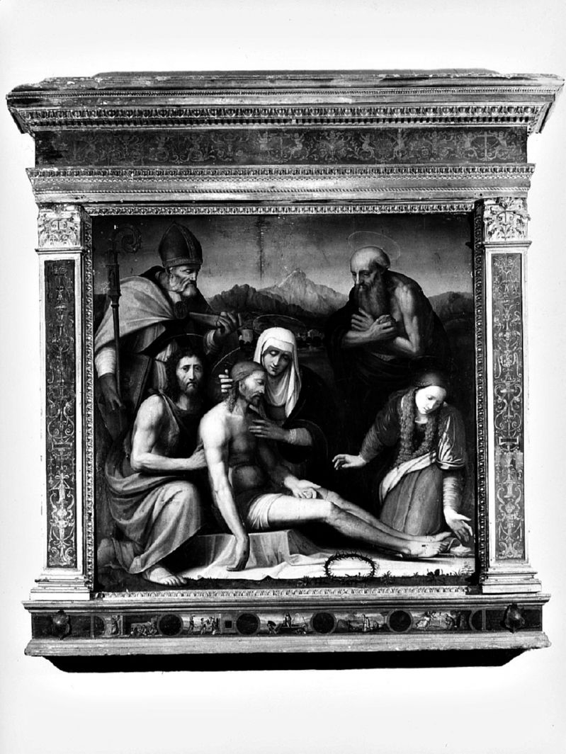 deposizione di Cristo dalla croce (dipinto, elemento d'insieme) di Del Ghirlandaio Ridolfo (sec. XVI)