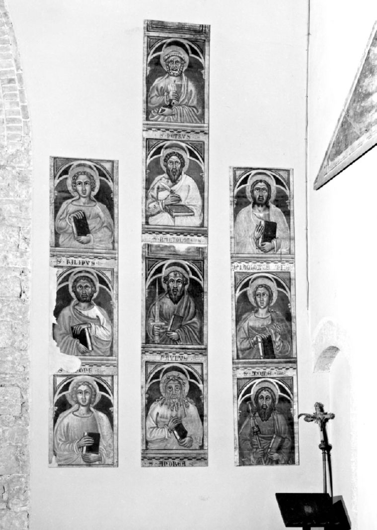 apostoli e Santi (dipinto, elemento d'insieme) di Cristoforo di Bindaccio detto Malarba, Meo di Pietro (sec. XIV)