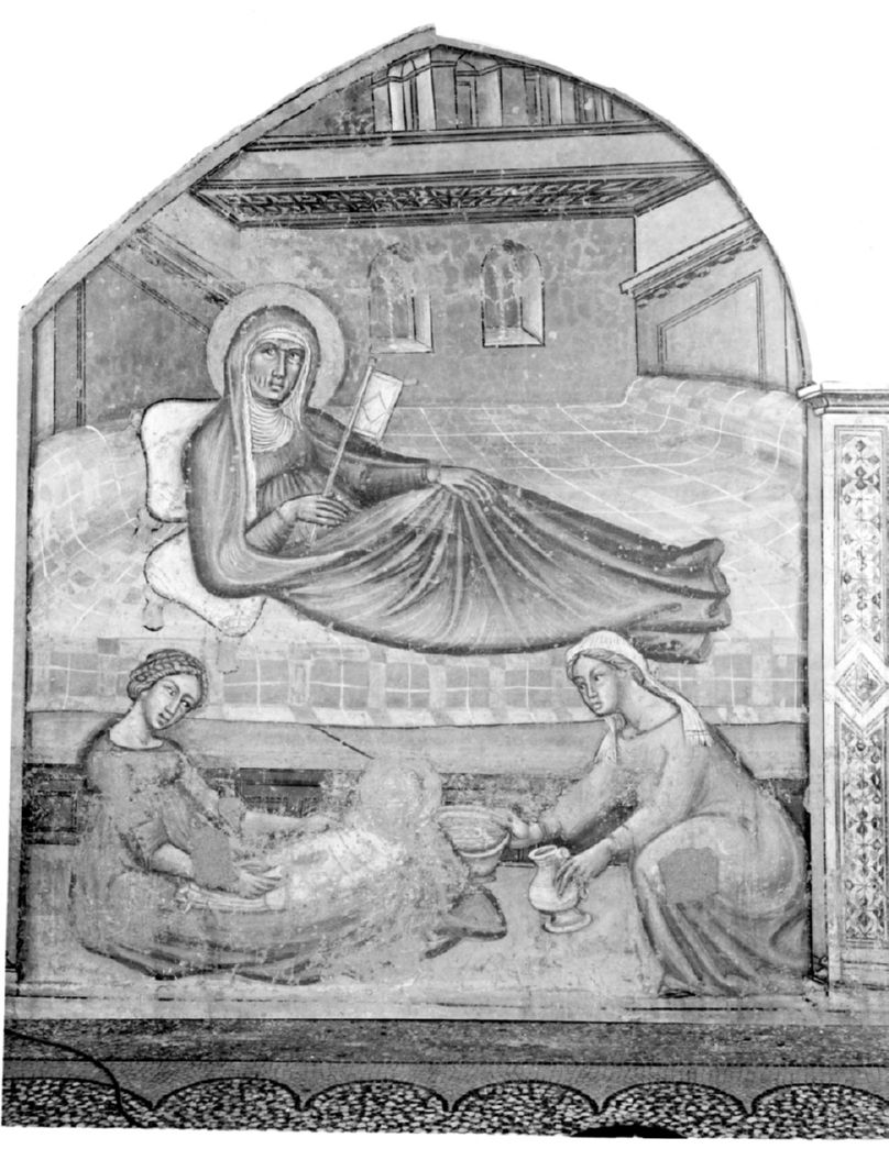 nascita di Maria Vergine (dipinto, elemento d'insieme) di Cristoforo di Bindaccio detto Malarba, Meo di Pietro (sec. XIV)