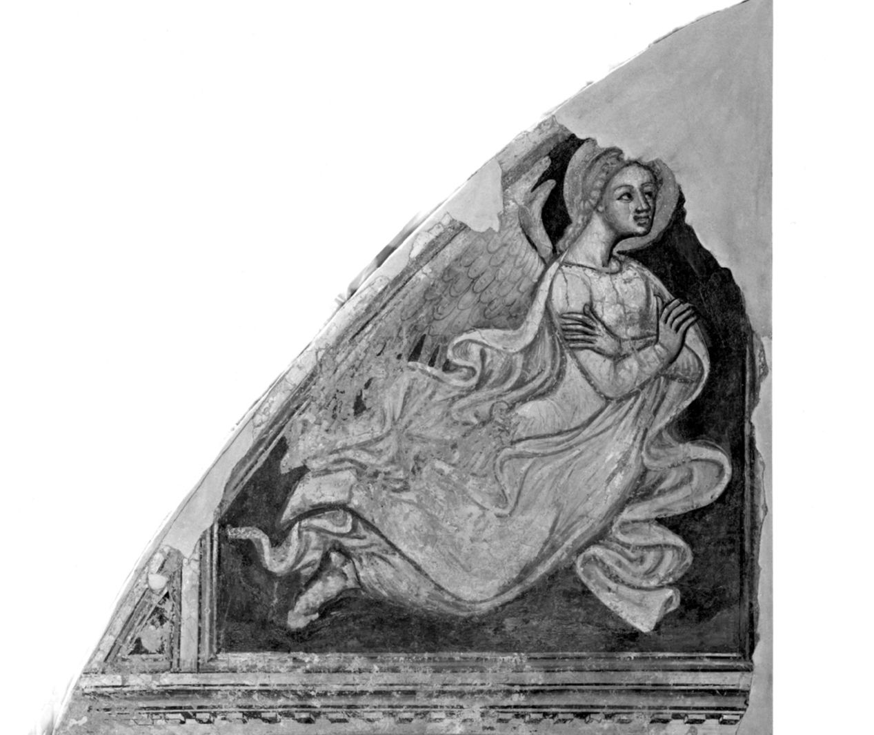 angelo annunciante (dipinto, elemento d'insieme) di Cristoforo di Bindaccio detto Malarba, Meo di Pietro (fine sec. XIV)