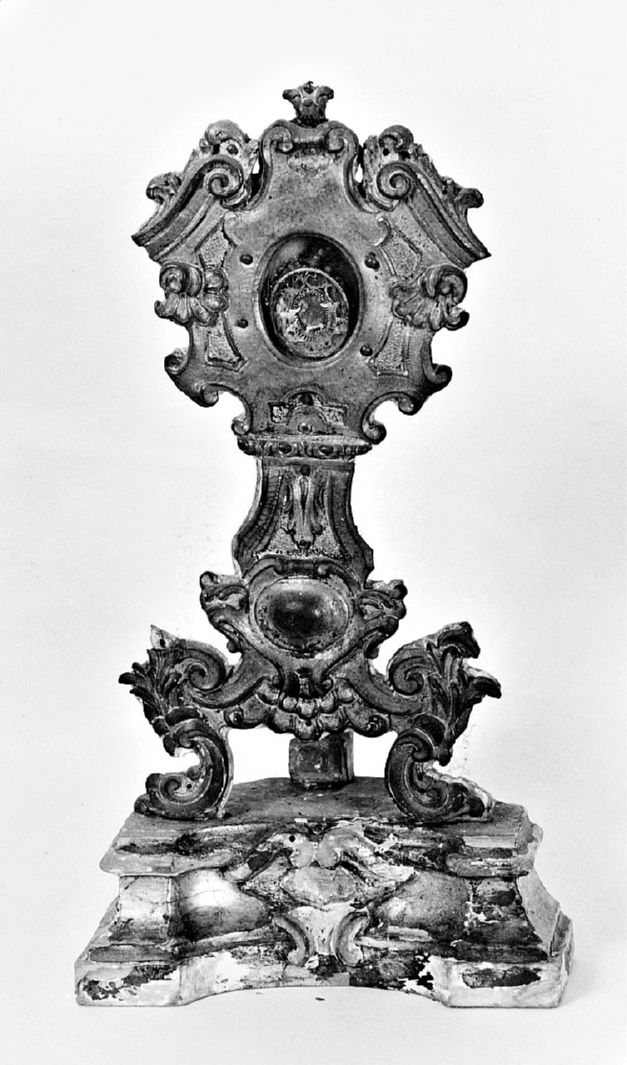 reliquiario - a ostensorio - bottega toscana (fine/inizio secc. XVIII/ XIX)