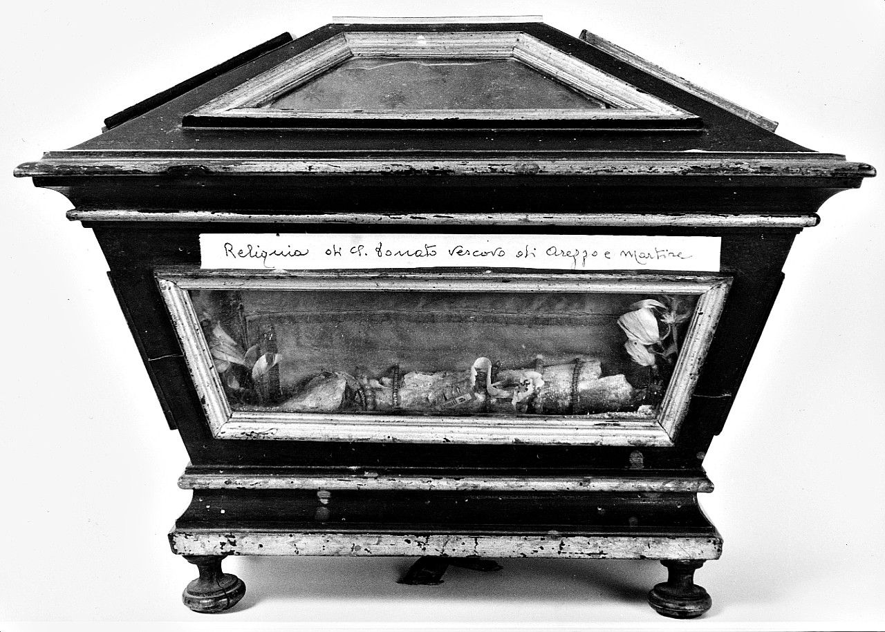 reliquiario a teca - a urna - bottega toscana (sec. XIX)