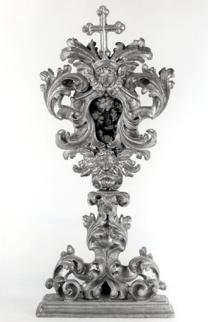 cherubini e motivi decorativi fitomorfi (reliquiario - a ostensorio) - bottega toscana (prima metà sec. XVIII)