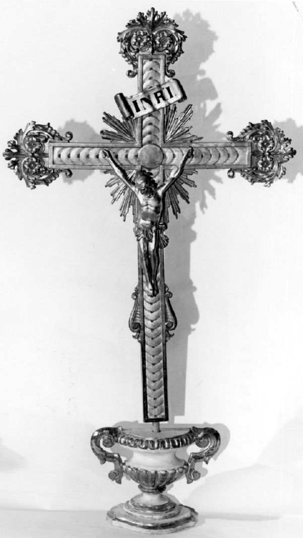 Cristo crocifisso (croce d'altare, elemento d'insieme) - bottega toscana (seconda metà sec. XIX)