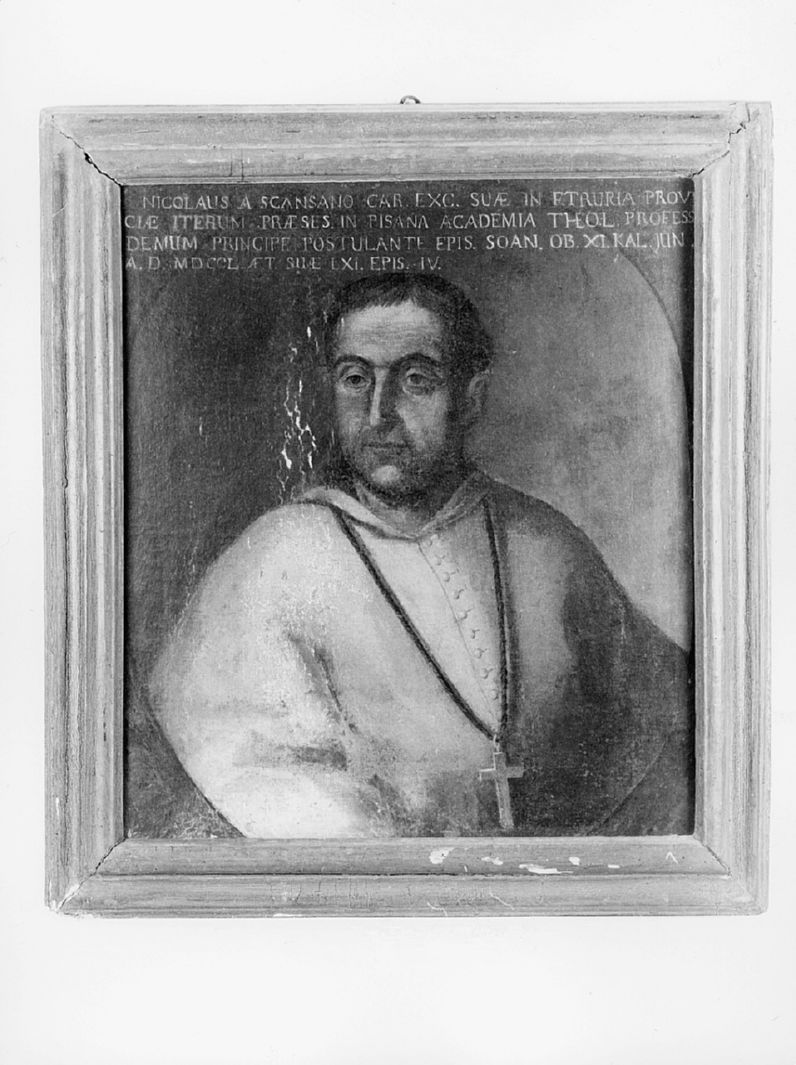 ritratto a mezza figura di prelato (dipinto) - bottega toscana (metà sec. XVIII)