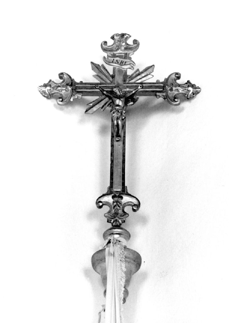 Cristo crocifisso (croce processionale) - bottega toscana (secc. XIX/ XX)
