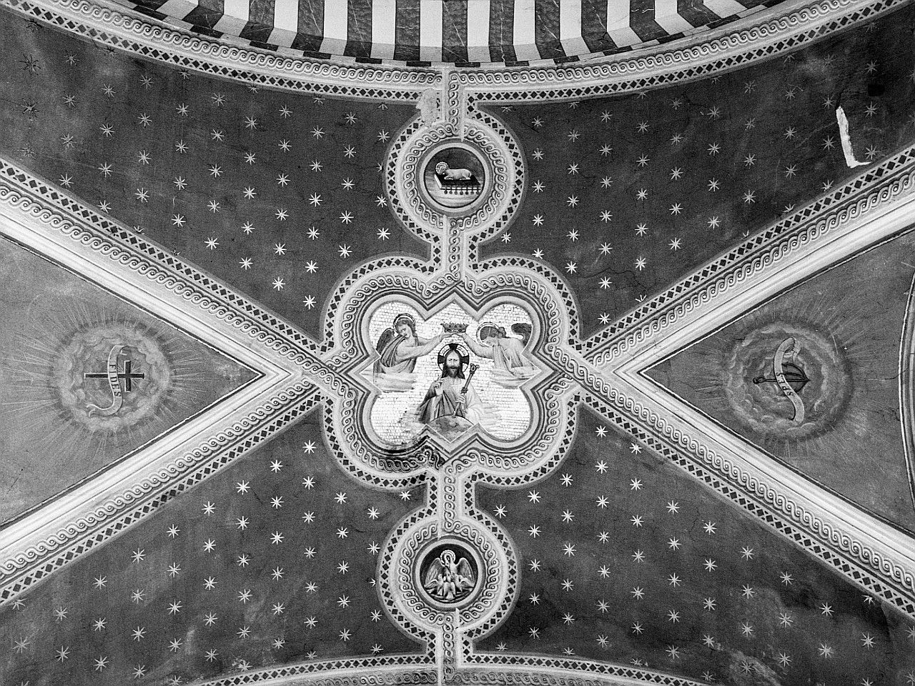 Cristo con cherubini (dipinto, elemento d'insieme) - ambito senese (ultimo quarto sec. XIX)