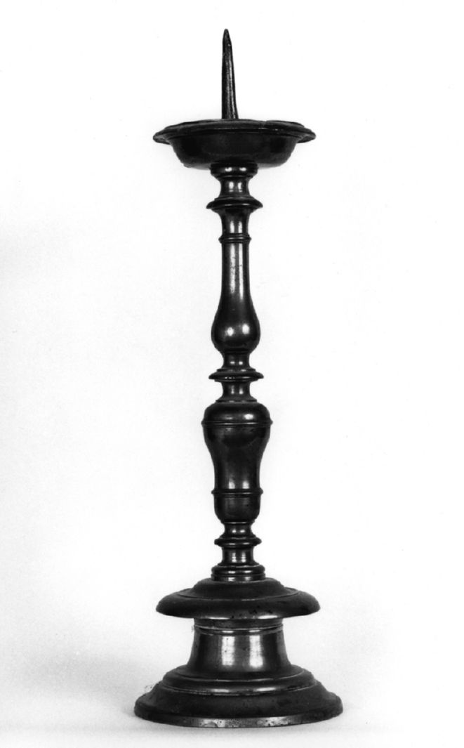 candeliere d'altare, serie - bottega toscana (sec. XIX)