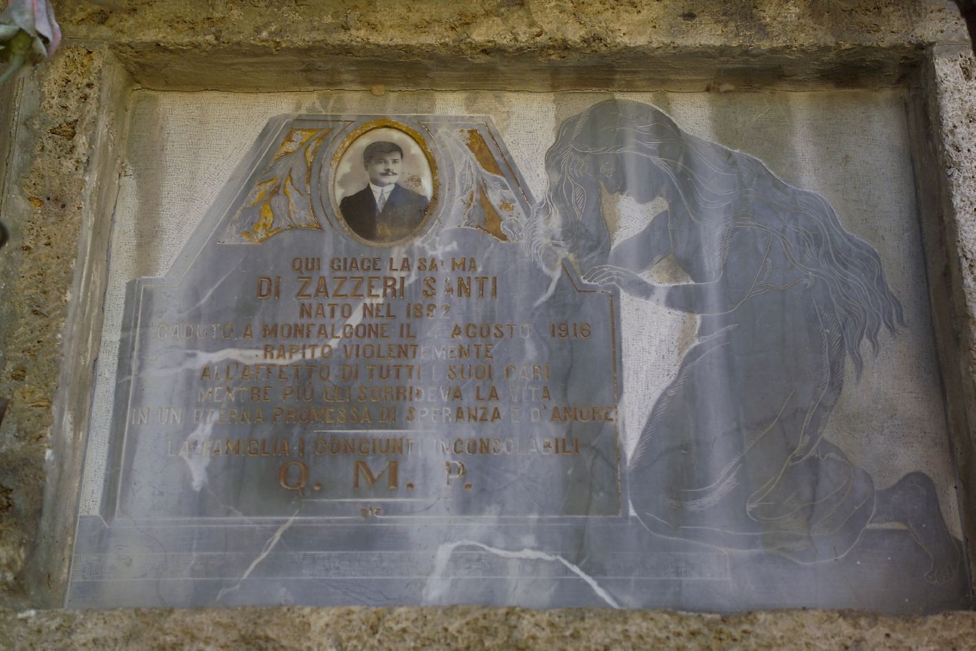 figura femminile (lapide tombale) - bottega toscana (sec. XX)