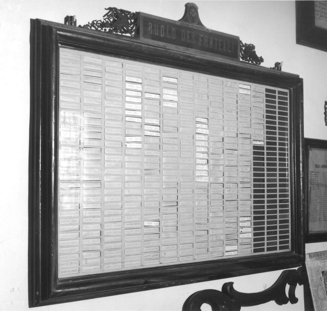 tabella di confraternita, serie - bottega toscana (seconda metà sec. XIX)