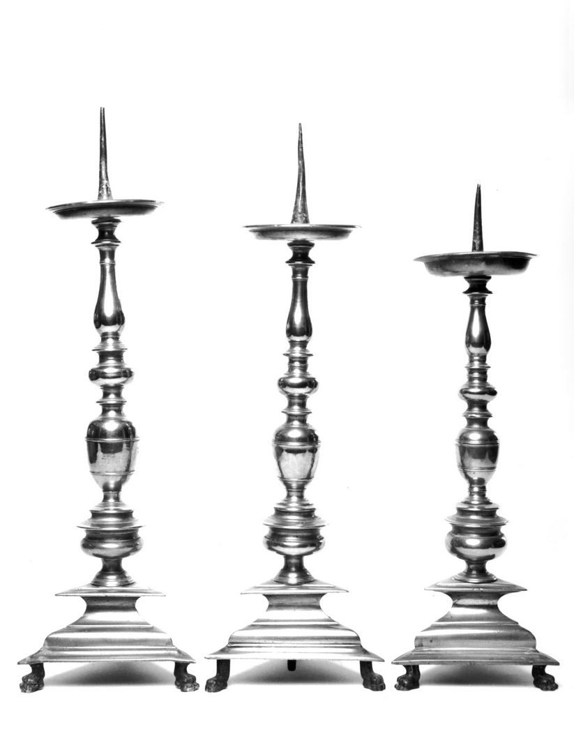 candeliere d'altare, serie - bottega toscana (seconda metà sec. XVIII)