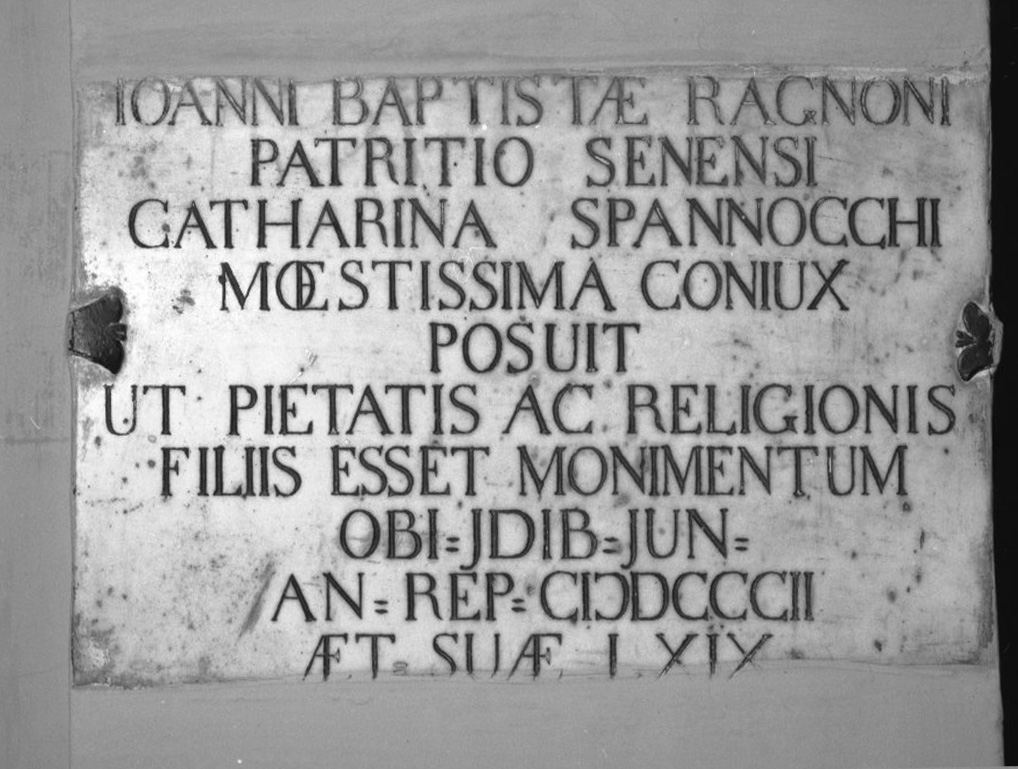 lapide commemorativa - bottega toscana (sec. XIX)