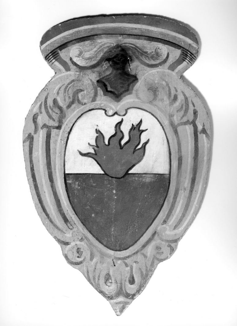 stemma gentilizio della famiglia Corti (dipinto, elemento d'insieme) - bottega toscana (metà sec. XX)