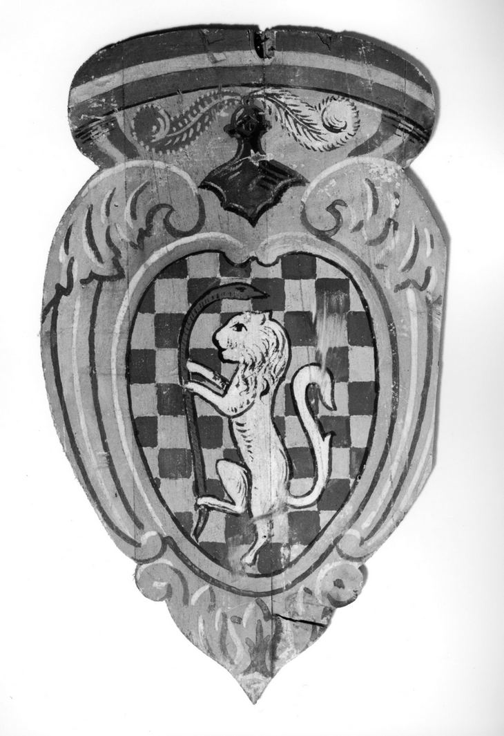 stemma gentilizio della famiglia Giannelli (dipinto, elemento d'insieme) - bottega toscana (metà sec. XX)