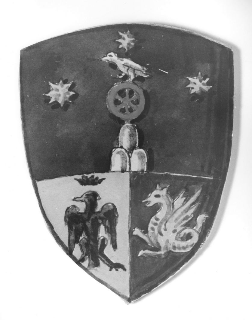 stemma gentilizio della famiglia Ghezzi (dipinto, elemento d'insieme) - bottega toscana (fine sec. XX)