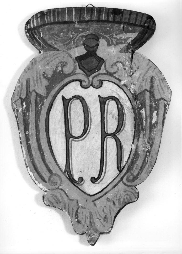 stemma gentilizio della famiglia Patriarca (dipinto, elemento d'insieme) - bottega toscana (metà sec. XX)