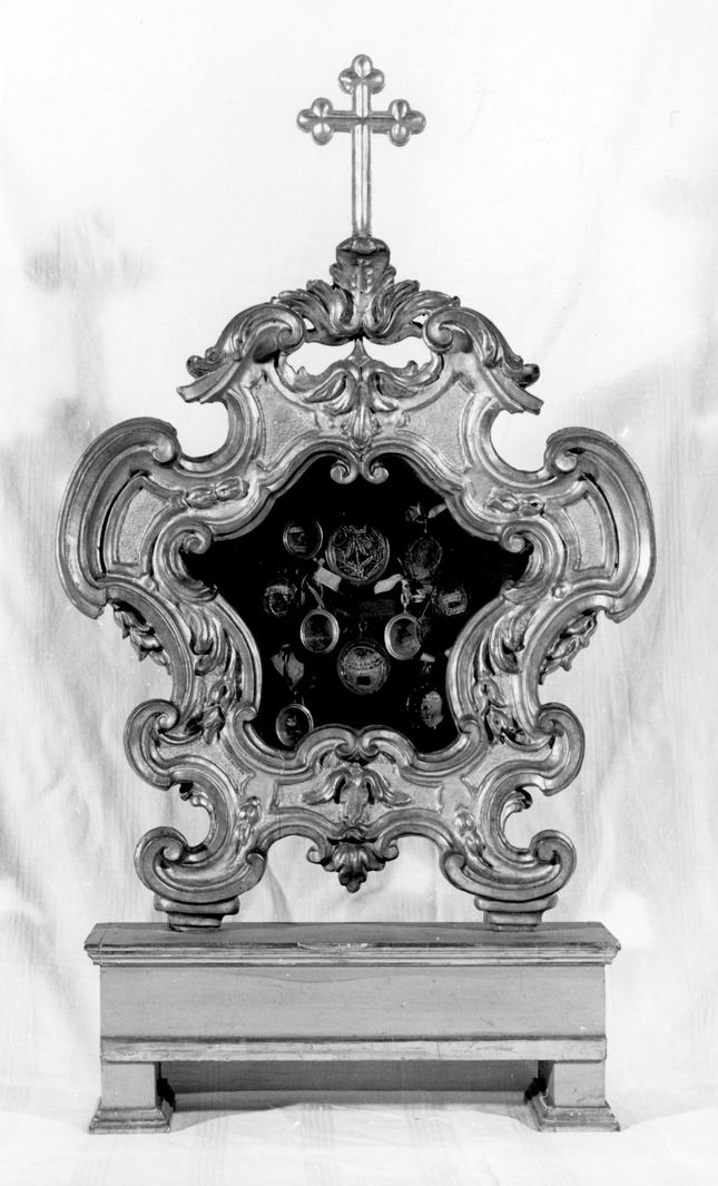 reliquiario - a tabella - bottega senese (secc. XVIII/ XIX)
