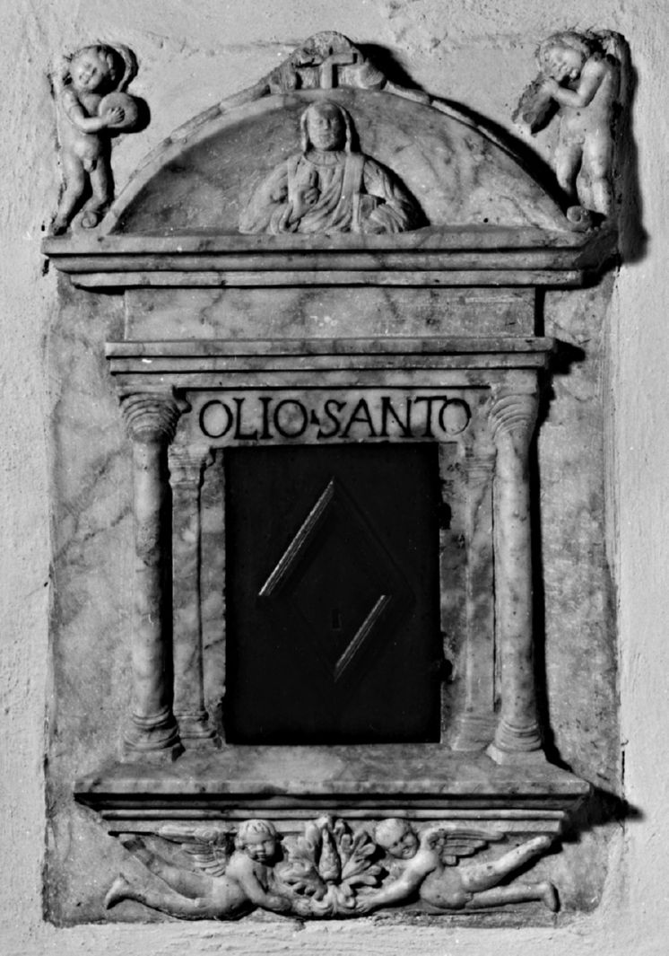 armadietto per oli santi - bottega senese (secc. XV/ XVI)