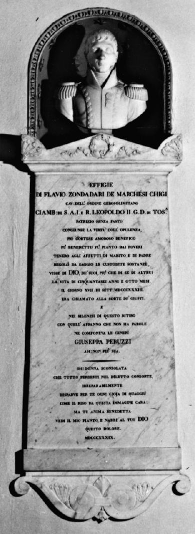 busto ritratto del marchese Flavio Chigi Zondadari (monumento funebre) di Magi Luigi (secondo quarto sec. XIX)