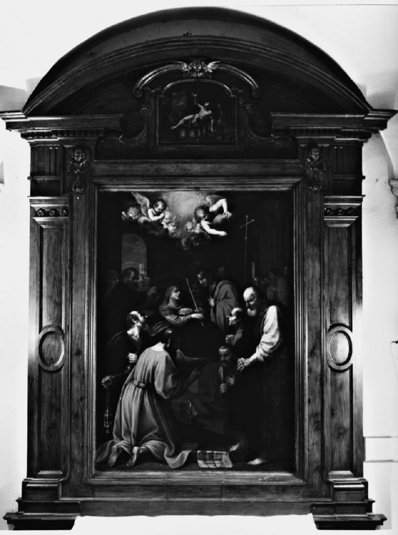 altare - a edicola, elemento d'insieme - ambito senese (secondo quarto sec. XVII)