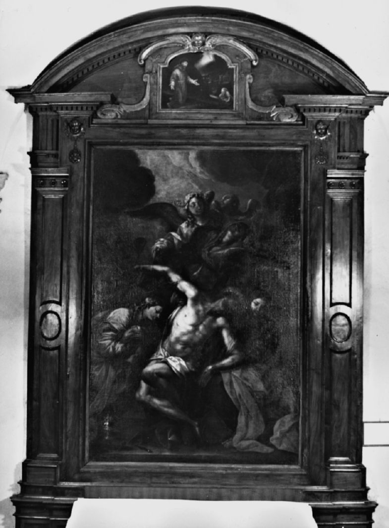 altare - a edicola, elemento d'insieme - ambito senese (secondo quarto sec. XVII)