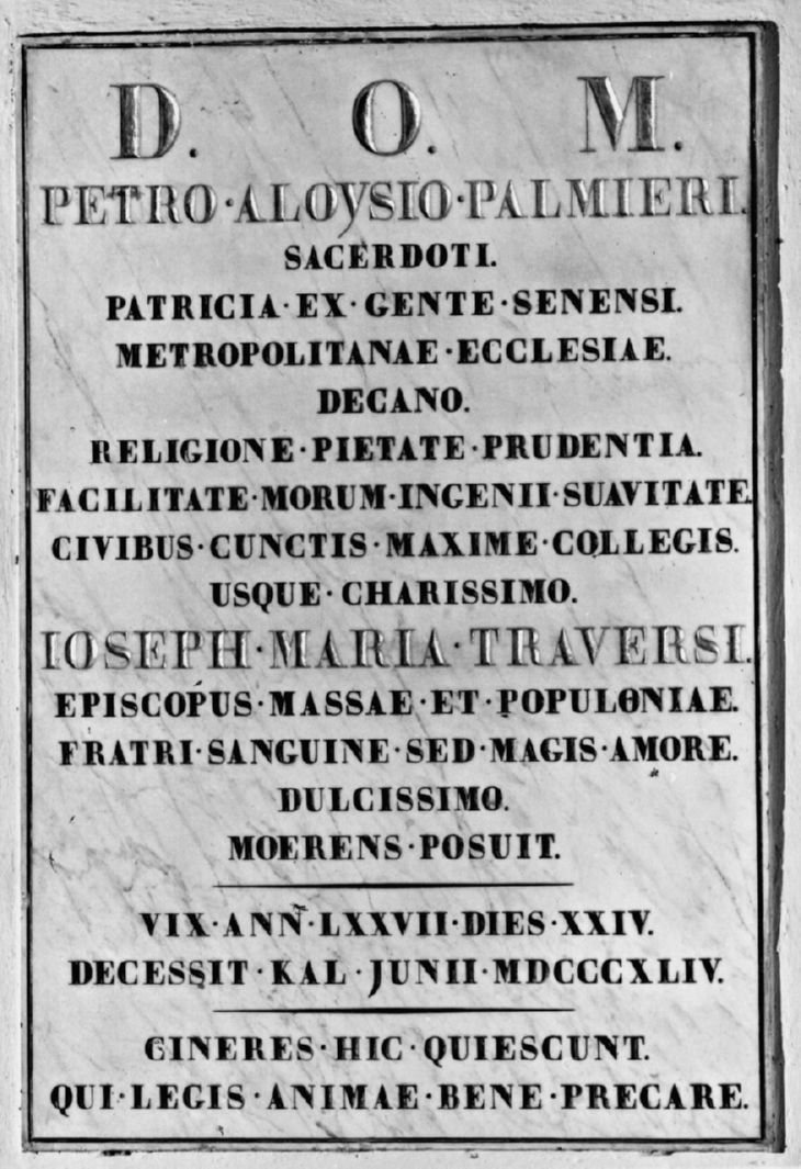 lapide tombale - ambito senese (secondo quarto sec. XIX)