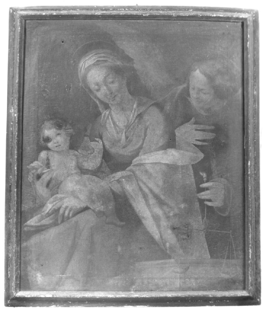 Madonna con Bambino e San Michele arcangelo (dipinto) - ambito senese (secc. XVI/ XVII)
