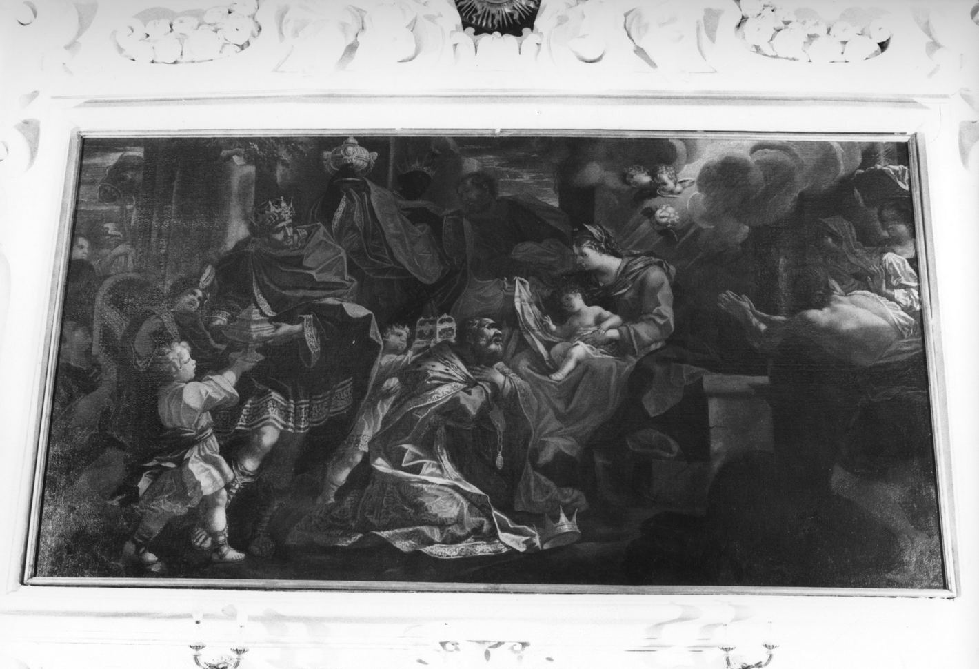 adorazione dei Re Magi (dipinto, elemento d'insieme) di Montorselli Dionisio (fine/inizio secc. XVII/ XVIII)