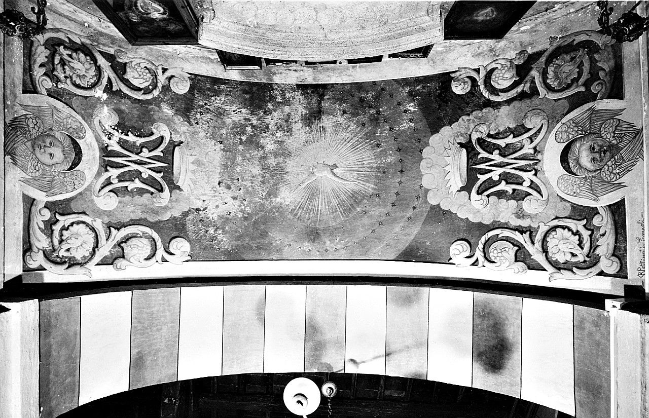 colomba dello Spirito Santo e cherubini (dipinto, elemento d'insieme) - ambito toscano (primo quarto sec. XX)