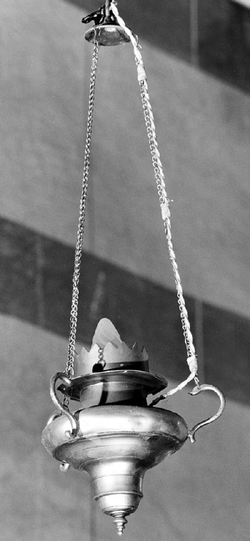 lampada pensile a vaso - bottega toscana (fine/inizio secc. XVIII/ XIX)